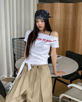 Node cut string cotton bermuda shorts