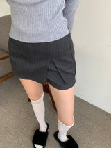 スレートピンストライプチームミニスカートパンツ (2 colors)