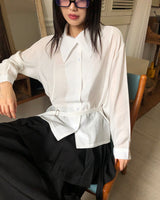 Mirun belt high-neck overlay shirt