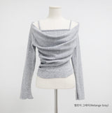 Marsh Off-Shoulder Layered T-Shirt
