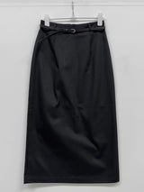 [Belt SET] コットンHラインロングスカート