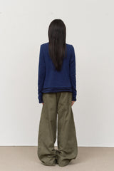 (W) Ruffled Layered Cardigan