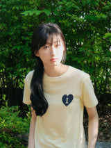 ハートロゴTシャツ - イエロー