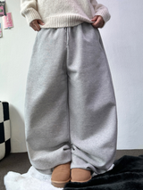 FLEECE-PICKABLE ❤‍🔥M-XL❤BASIC WIDE LONG PANTS UNISEX🖤🩶2COLOR