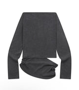 RIVA SHIRRING SLIT OFF SHOULDER LONG SLEEVE T (3COLOR)