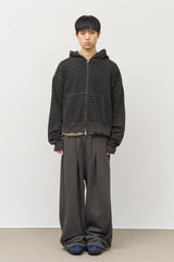 Peter Pigment Striped Zip Hoodie