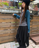Pore Unbalance Banding Layered Midi Skirt