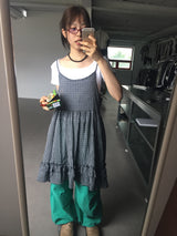 バックレスプレイドワンピース (2color)