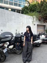 Irmi Nylon Bizo Snap Wide Pants