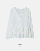 #Ribbon Strap Layered Tiered Cardigan (3color)