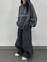 denim washing big balloon pants