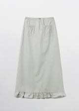 Frill Mermaid Maxi Skirt / Light Grey