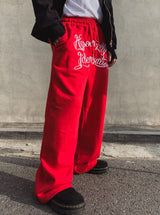 Zenith embroidered brushed wide pants