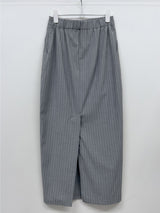 Striped Banding H-Line Long Skirt