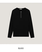 Phantom Zipper Rib Muscle Fit Henley Neck