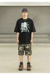 SPIDER REAL OVERSIZED SHORT T-SHIRTS MSFTS001-BK