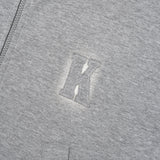 WORDING APPLIQUE HOODIE ZIP UP [MELANGE GRAY]