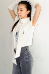 FUR KNIT LONG MUFFLER / IVORY