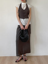 Tie-neck Strap Cap Sleeve Blouse