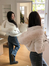 #Winter 2WAY Fur Hood Crop Padding (3color)