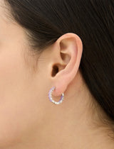 26SS★ Essence Silver (W) Tennis One-Touch Earrings M Purple