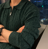 Liu Cable Semi Zip Up Karanite