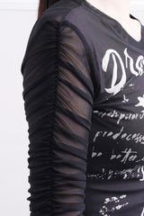 Cassé シャーリングレタリング Tシャツ