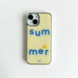 SUMMER LEMON BLUE Silver Epoxy Case