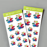 ミニカラフルベアステッカー/MINI COLORFUL BEAR STICKER