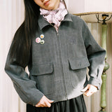 Twill Badge ジャケット - チャコール