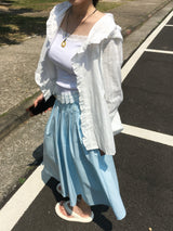 Romantic Frill Sheer Summer Hoodie (2c)