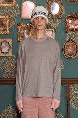 LOGO STRIPE LONG SLEEVE T SHIRT / GREY