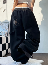 SUNNY SIDE UP☀CARPENTER TWO PINTUCK PARACHUTE BALLOON SWEAT PANTS 🖤🤍🩶3COLOR