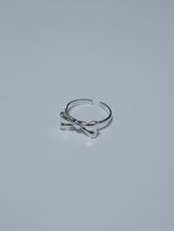 925silver Glossy ribbon silver ring