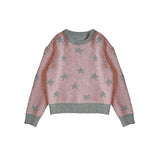 Two way Star Jacquard Knit (grey/pink)