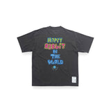 "SECOND RABBIT" プリント S/S ウォッシュドTシャツ