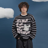 Stripe Puppy グラフィックニット