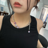 Red Wet Ball Chain Necklace