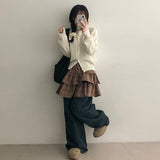 Totsu checkered cancan mini skirt