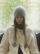 Clover Alpaca Earflap - Grey