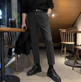 クロウロベリーバックバンディングスリムウールスラックス