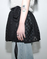 Voluminous sheer wrap skirt _ black