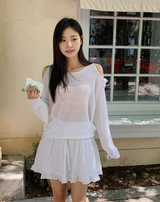 Shoulder Slit Ribbon Long Sleeve Knit (5color)