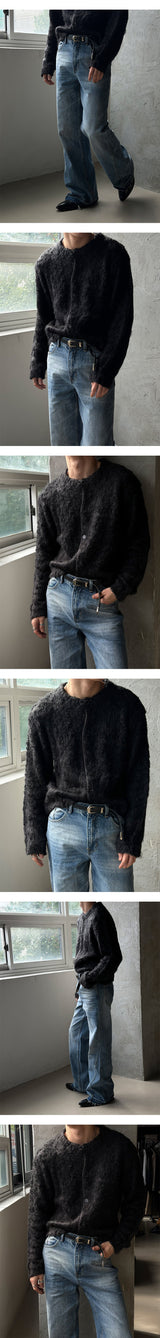 [Unisex] Fade cutting long flare denim pants