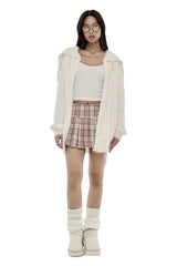 Peach mocha wool pleated skirt