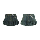 Vera Shirred Denim Mini Skirt 231633143