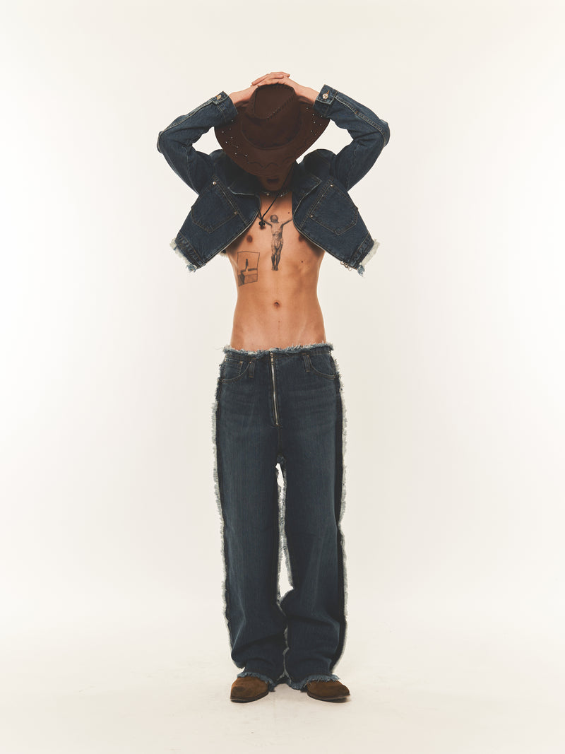 CROP DENIM JACKET (FOR UNISEX)