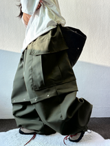 MIDDLE RIVET CARGO BALLOON PANTS 🍰🩶🖤💚4COLOR