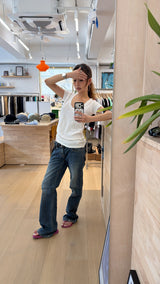 POCKET LOWRISE SLIM STRAIGHT DENIM PANTS