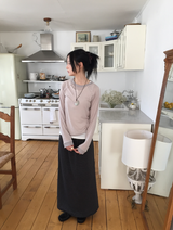 ミニューシースルーウール切開長袖Tシャツ(4c)
